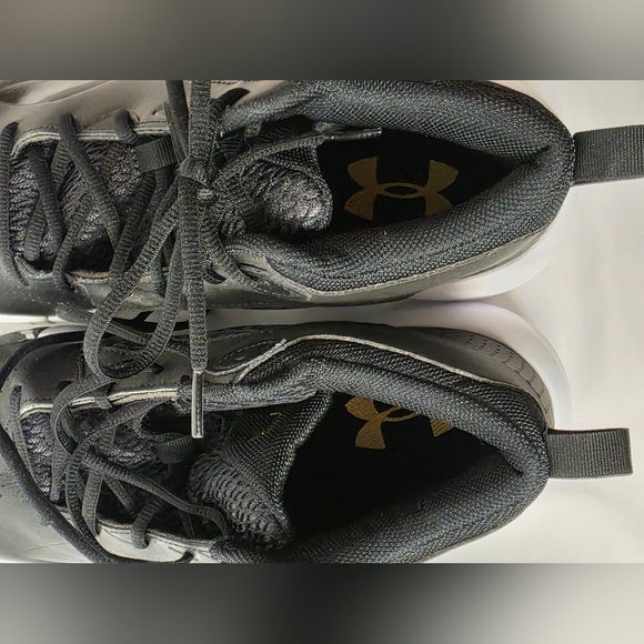Under Armour Lockdown 6 Mens Size 11 Black And White With Metallic Gold Logo - Picture 8 of 8